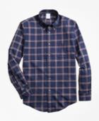 Brooks Brothers Men's Regent Fit Bb#1 Windowpane Flannel Sport Shirt