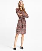 Brooks Brothers B Print Jersey Faux Wrap Dress