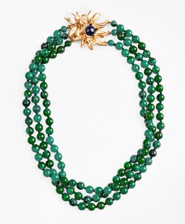 Brooks Brothers Three-strand Floral-clasp Necklace