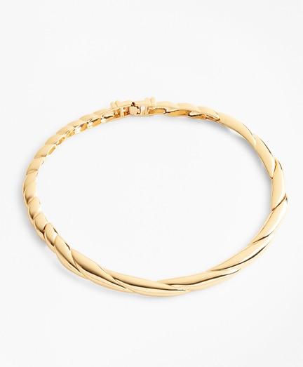 Brooks Brothers Gold-plated Twisted Rope Collar Necklace