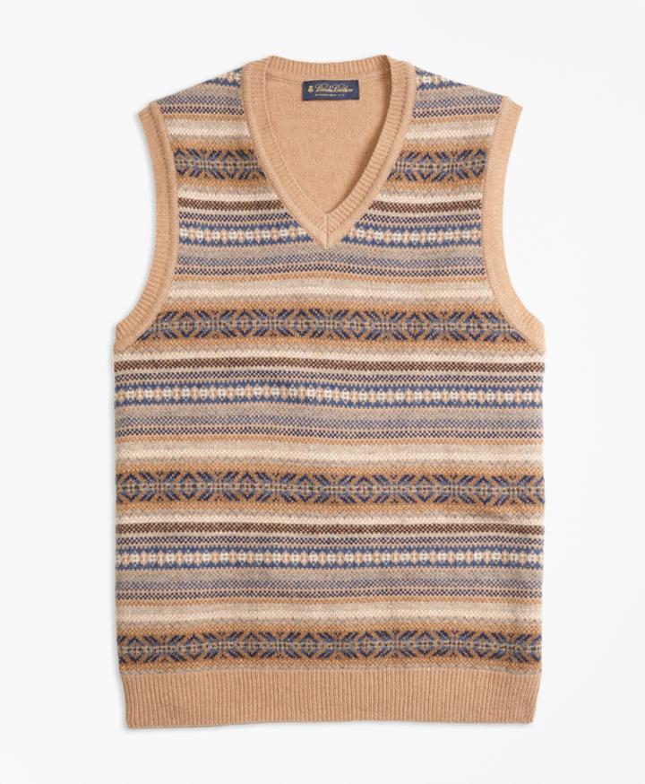 Brooks Brothers Men's Lambswool Fair Isle Vest