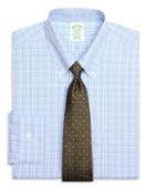 Brooks Brothers Non-iron Milano Fit Alternating Twin Check Dress Shirt