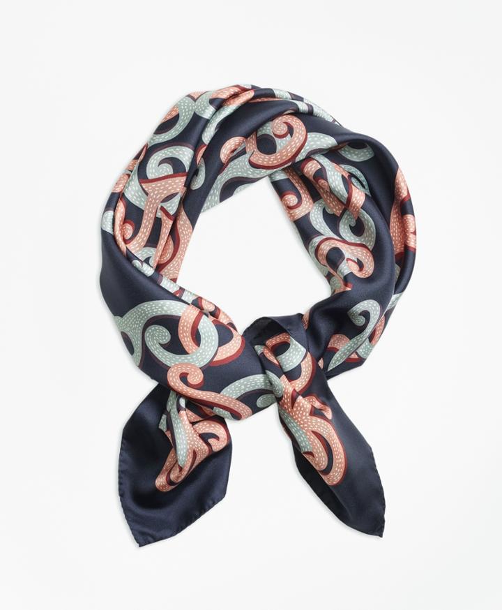 Brooks Brothers Women's Arabesque Silk Twill Scarf