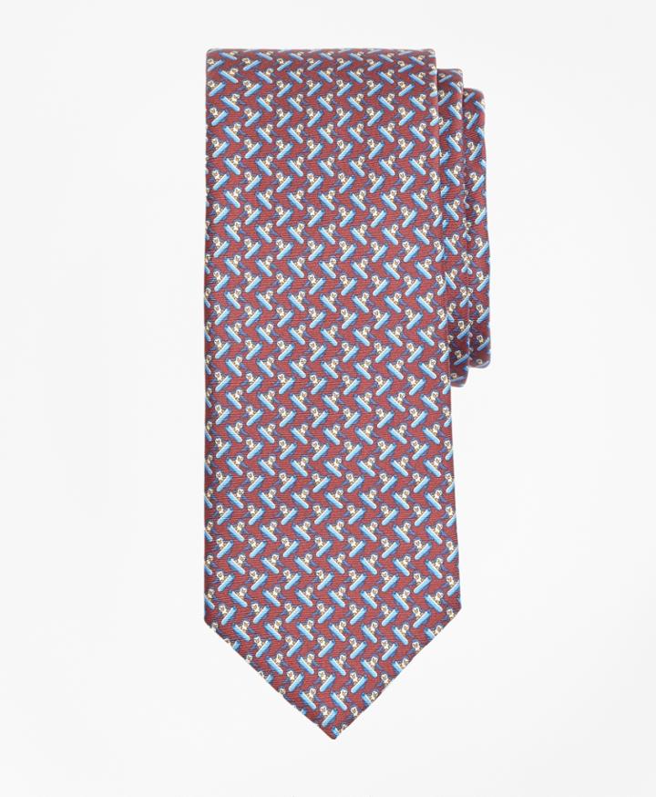 Brooks Brothers Men's Snowboarding Penguin Print Tie