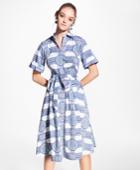 Brooks Brothers Women's Porcelain-print Cotton Sateen Shirt Dress