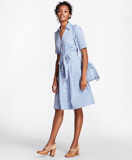 Brooks Brothers Petite Gingham Cotton Shirt Dress