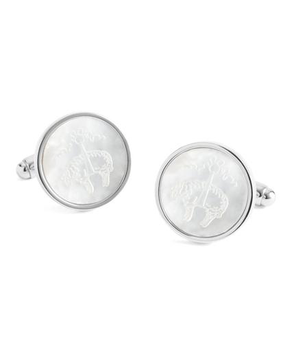 Brooks Brothers Mother-of-pearl Etched Golden Fleece Cuff Links