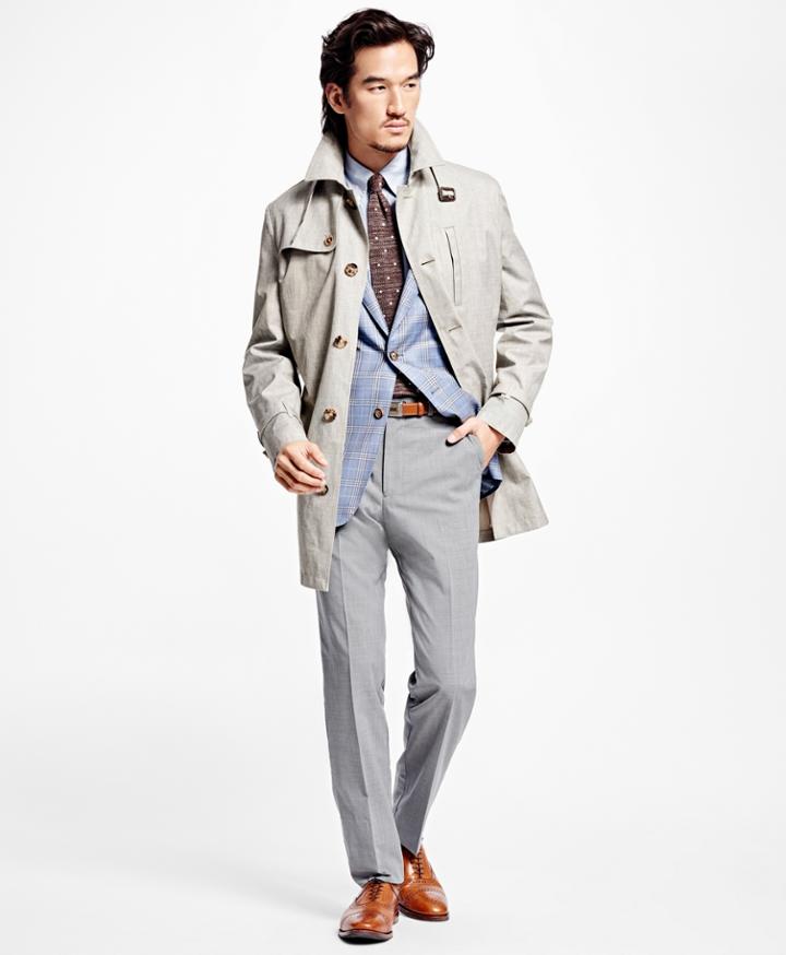 Brooks Brothers Men's Single-breasted Rain Coat