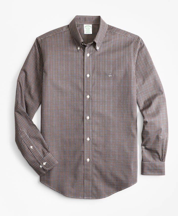 Brooks Brothers Men's Non-iron Milano Fit Tartan Sport Shirt