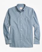 Brooks Brothers Men's Striped Chambray Sport Shirt