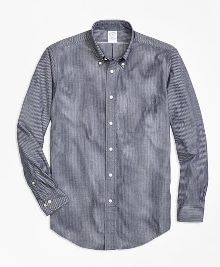 Brooks Brothers Regent Fit Selvedge Indigo Stripe Sport Shirt