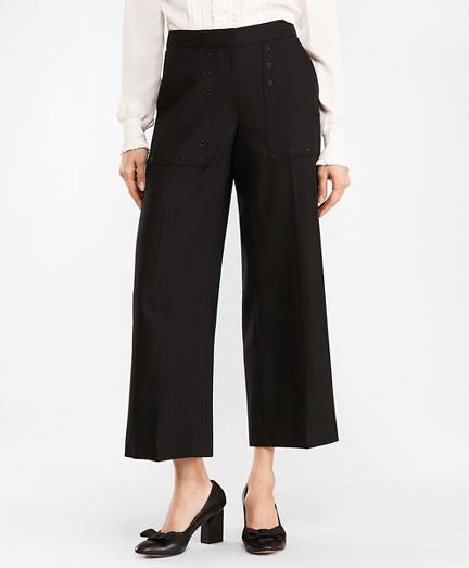 Brooks Brothers Stretch Wool Wide-leg Cropped Pants