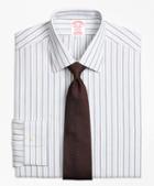 Brooks Brothers Non-iron Madison Fit Hairline Framed Stripe Dress Shirt