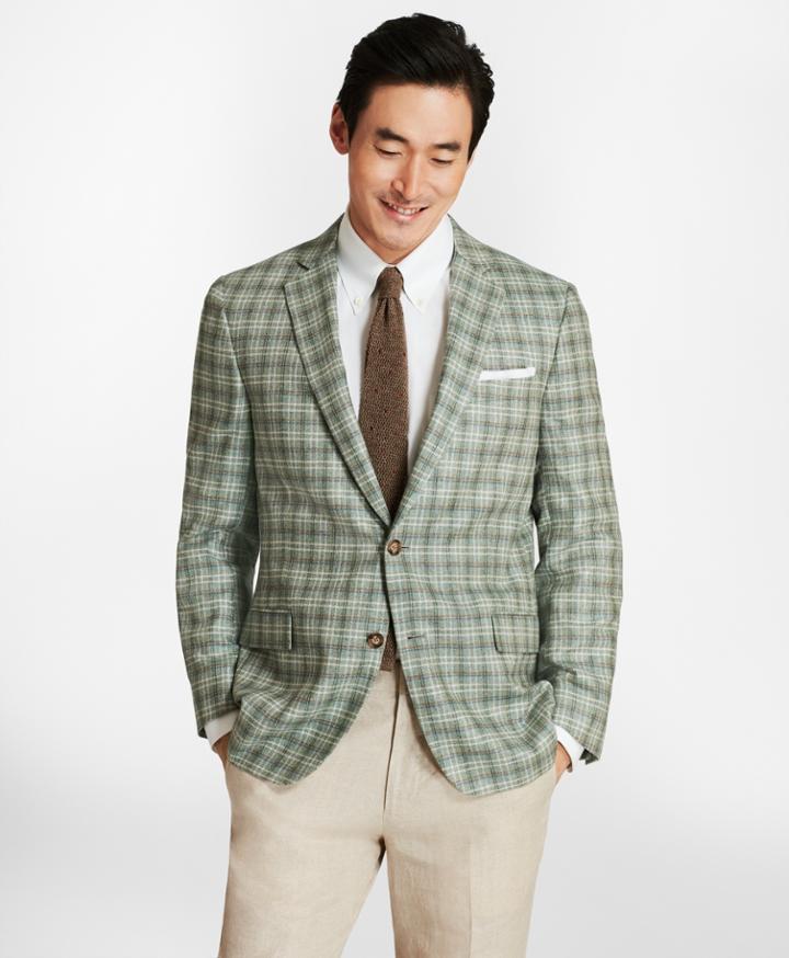 Brooks Brothers Men's Regent Fit Plaid With Multi-windowpane Sport Coat