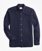 Brooks Brothers Men's Indigo-dyed Dotted Dobby Sport Shirt