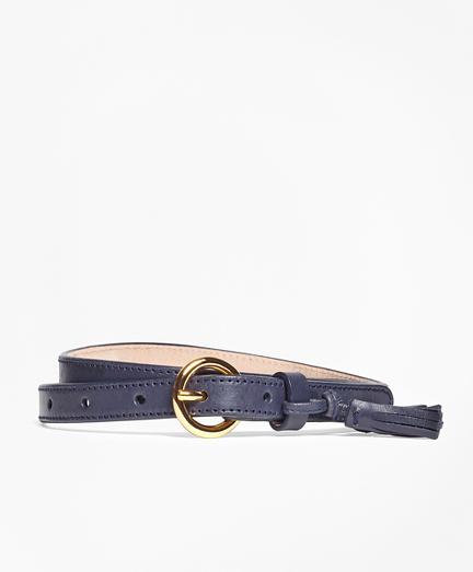 Brooks Brothers Leather Trouser Belt With Tassel