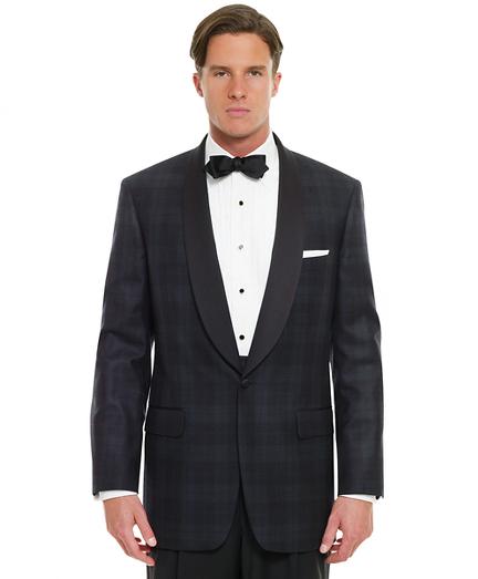 Brooks Brothers Black Watch Shawl Collar Dinner Jacket