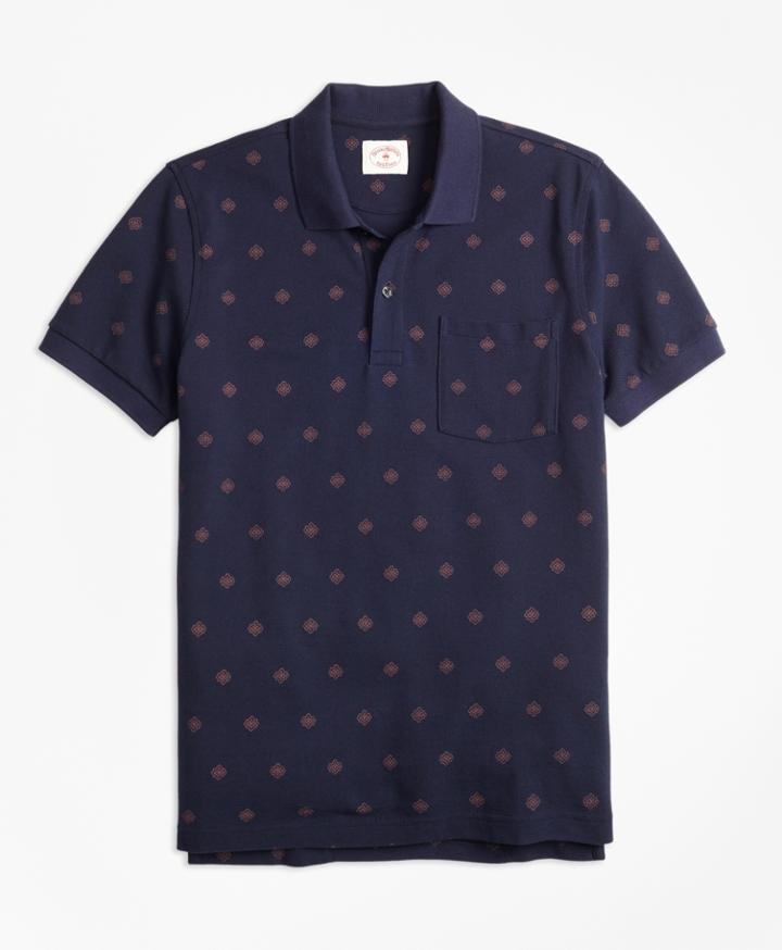 Brooks Brothers Men's Medallion-print Cotton Pique Polo Shirt