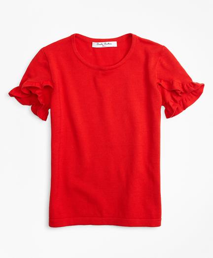 Brooks Brothers Ruffle Sleeve Sweater
