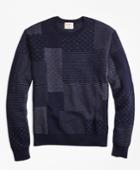 Brooks Brothers Men's Patchwork Cotton Jacquard Crewneck Sweater