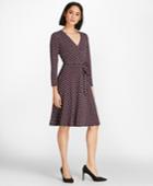 Brooks Brothers Women's Lattice-print Jersey Faux-wrap Dress