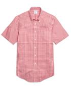Brooks Brothers Men's Non-iron Regent Fit Gingham Short-sleeve Sport Shirt