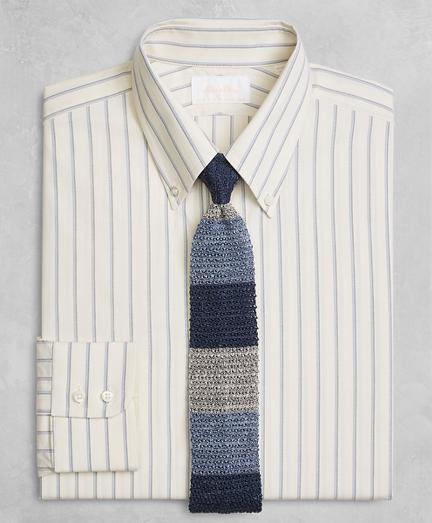Brooks Brothers Golden Fleece Regent Fitted Dress Shirt, Button-down Collar Double-twin Stripe