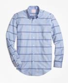 Brooks Brothers Men's Madison Fit Oxford Bb#1 Windowpane Sport Shirt