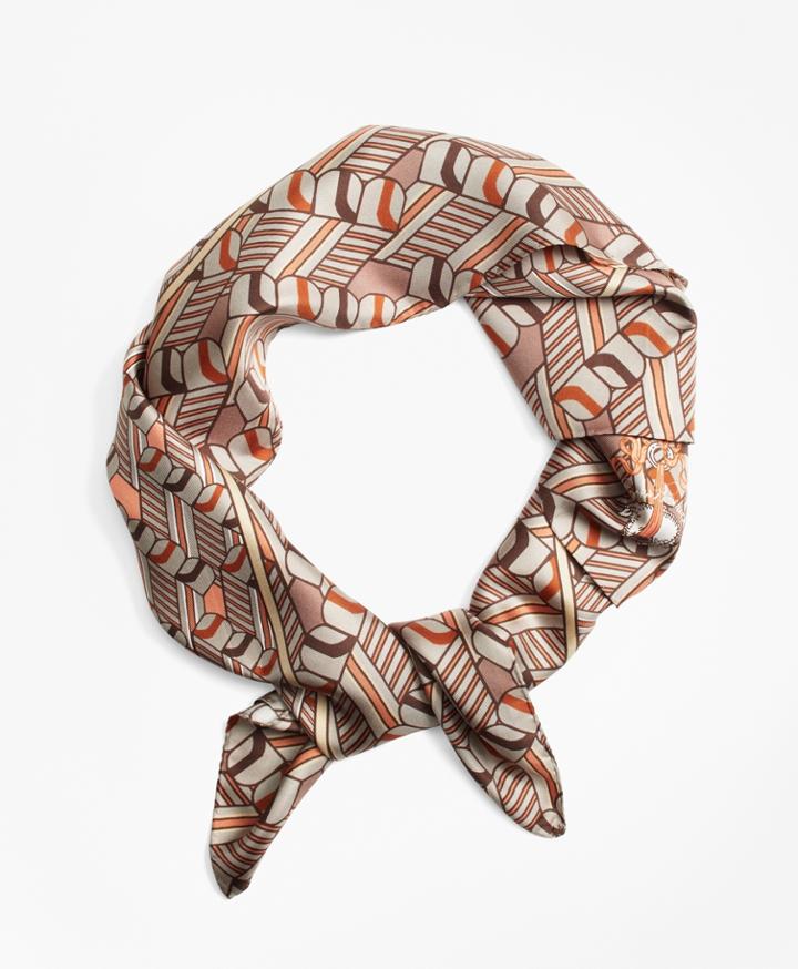 Brooks Brothers Women's Silk Twill Bb Initial Square Scarf
