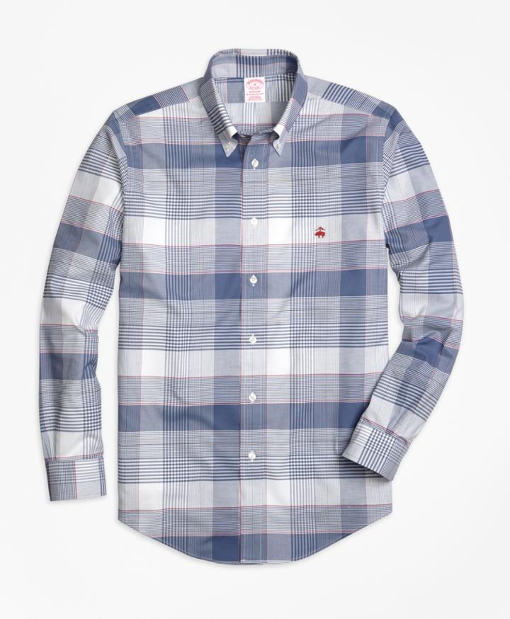 Brooks Brothers Men's Non-iron Madison Fit Glen Plaid Sport Shirt