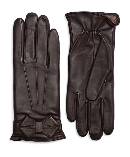 Brooks Brothers Lambskin Bow Gloves With Sensortouch