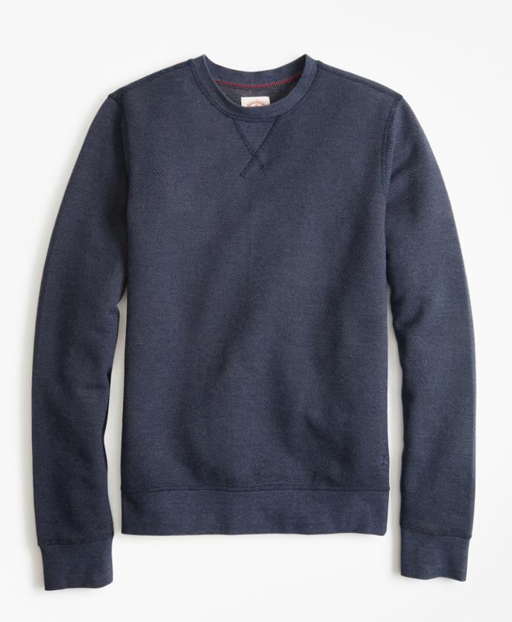 Brooks Brothers Men's Textured Stripe Crewneck Sweatshirt