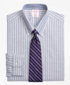 Brooks Brothers Men's Non-iron Regular Fit Brookscool Ground Shadow Stripe Dress Shirt
