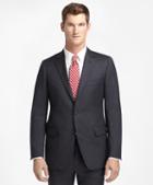 Brooks Brothers Fitzgerald Fit Charcoal With White And Blue Stripe 1818 Suit