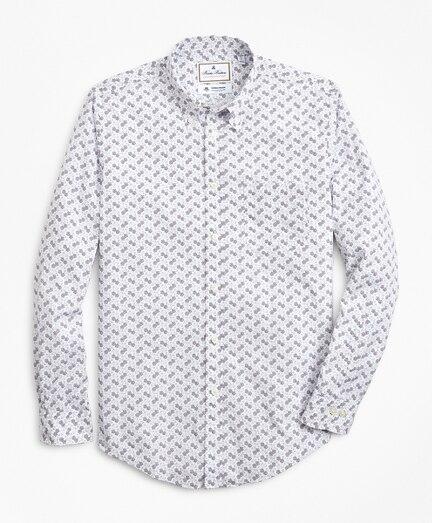 Brooks Brothers Luxury Collection Regent Fitted Sport Shirt, Button-down Collar Floating Flower Print
