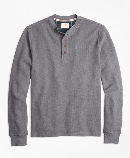 Brooks Brothers Waffle-knit Cotton Henley