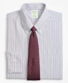 Brooks Brothers Men's Stretch Extra Slim Fit Slim-fit Dress Shirt, Non-iron Alternating Triple Stripe
