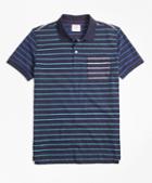 Brooks Brothers Stripe Slub Cotton Fun Polo Shirt