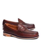 Brooks Brothers Men's Tumbled Leather Popped Midsole Penny Loafers
