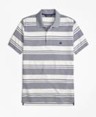 Brooks Brothers Men's Slim Fit Oxford Pique Beach Stripe Polo Shirt