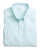 Brooks Brothers Men's Slim Fit Double Alternating Stripe Linen Sport Shirt
