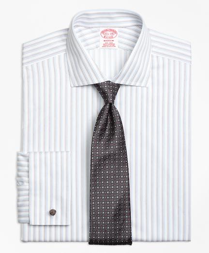 Brooks Brothers Non-iron Madison Fit Sidewheeler Stripe French Cuff Dress Shirt