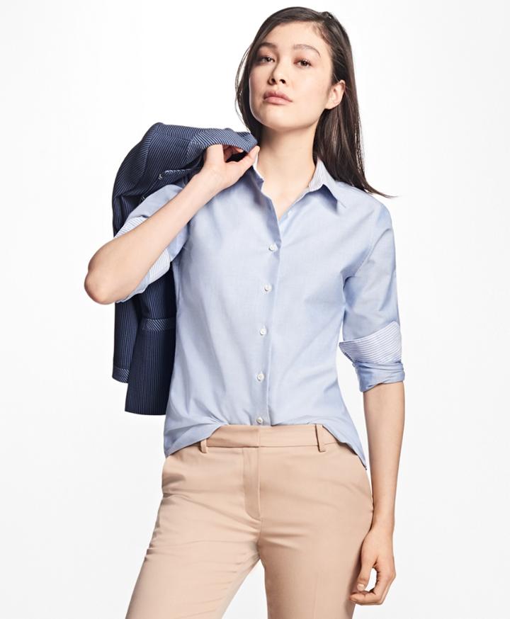 Brooks Brothers Women's Classic-fit Supima Cotton Oxford Forward-point Shirt