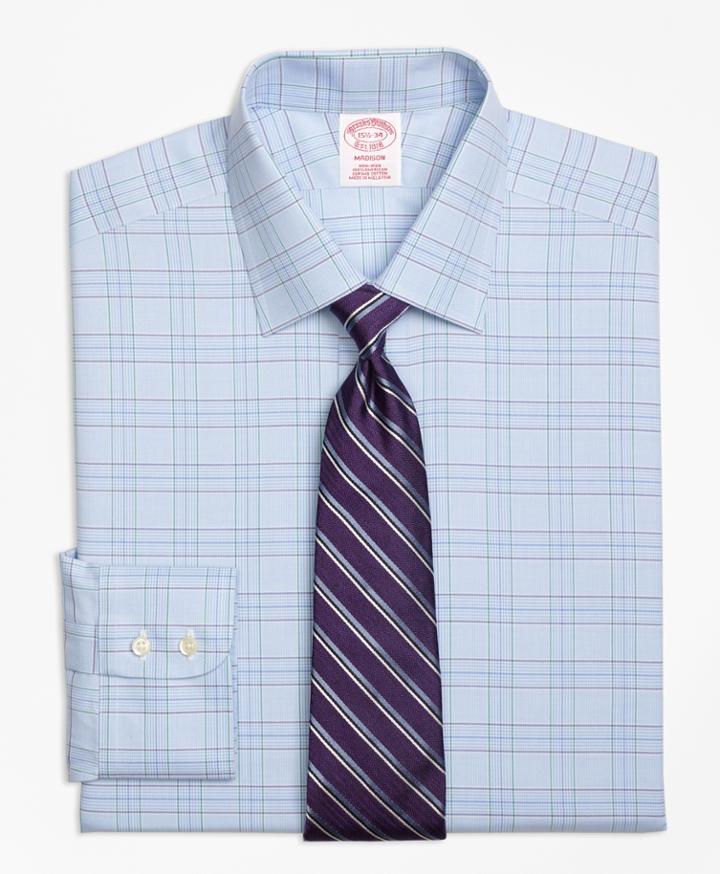 Brooks Brothers Men's Non-iron Regular Fit Two-tone Glen Plaid Dress Shirt