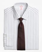 Brooks Brothers Men's Non-iron Regular Fit Hairline Framed Stripe Dress Shirt