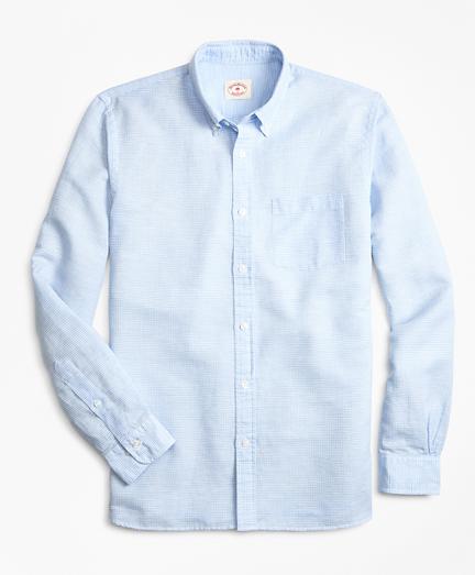 Brooks Brothers Micro-gingham Linen-blend Sport Shirt