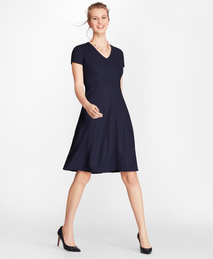 Brooks Brothers Women's Pinstripe Brookscool Merino Dress