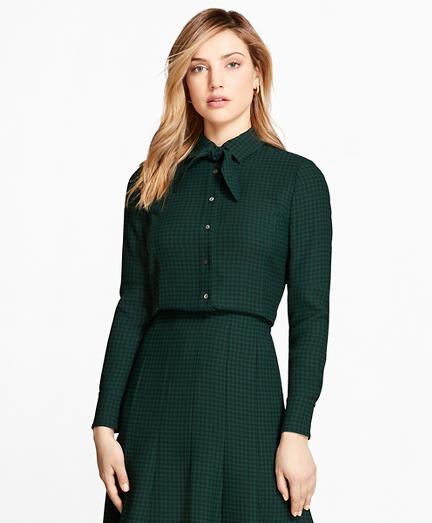 Brooks Brothers Houndstooth Crepe Blouse