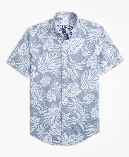 Brooks Brothers Regent Fit Reverse Palm Tree Print Short-sleeve Sport Shirt