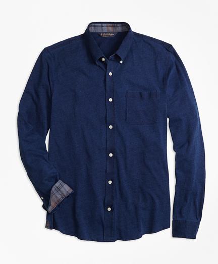 Brooks Brothers Indigo Knit Button-down Shirt
